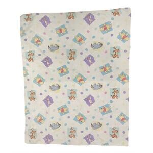 Vintage Winnie The Pooh Baby Blanket Swaddle Crib Tigger & Friends 34x27